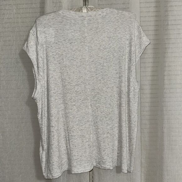 AE XL Light Heather Gray Ribbed Soft Crewneck Cap Short Sleeve Sexy Muscle Tee - Picture 10 of 12
